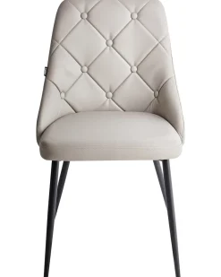 Set di 2 sedie da pranzo VALERIE Pelle sintetica Grigio chiaro