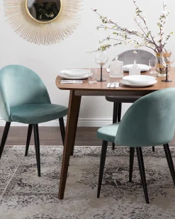 Set di 2 sedie da pranzo VISALIA Velluto Verde menta