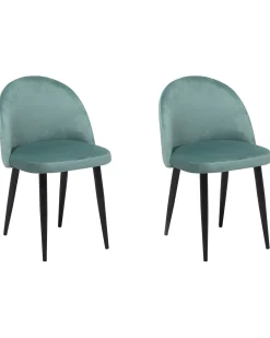 Set di 2 sedie da pranzo VISALIA Velluto Verde menta