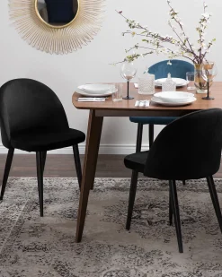 Set di 2 sedie da pranzo VISALIA Velluto Nero