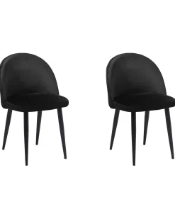 Set di 2 sedie da pranzo VISALIA Velluto Nero