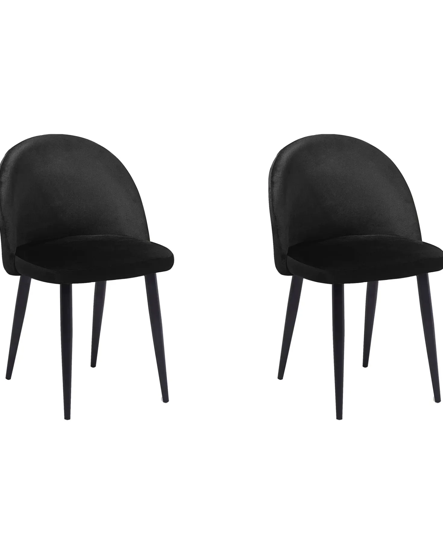 Set di 2 sedie da pranzo VISALIA Velluto Nero