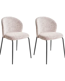 Set di 2 sedie da pranzo VIDETTE Tessuto Beige