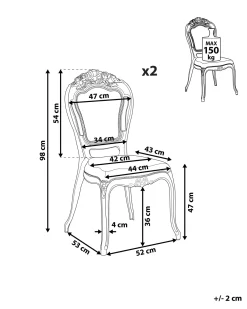 Set di 2 sedie da pranzo VERMONT Trasparente