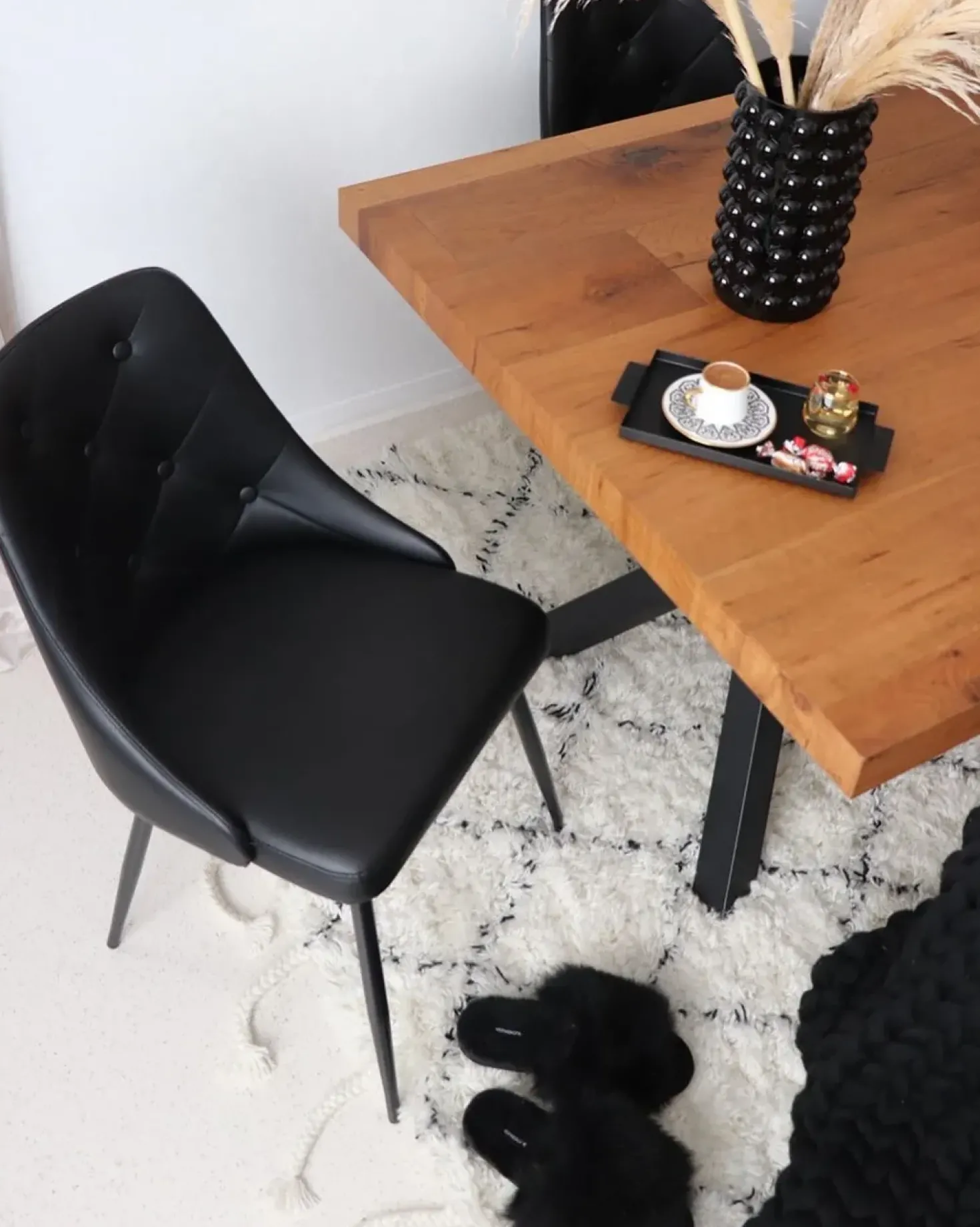 Set di 2 sedie da pranzo VALERIE Pelle sintetica Nero