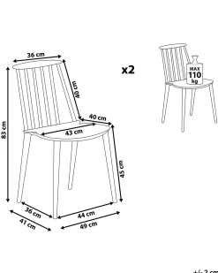 Set di 2 sedie da pranzo VENTNOR Bianco