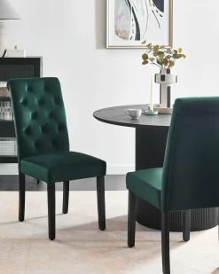 Set di 2 sedie da pranzo VELVA Velluto Verde scuro