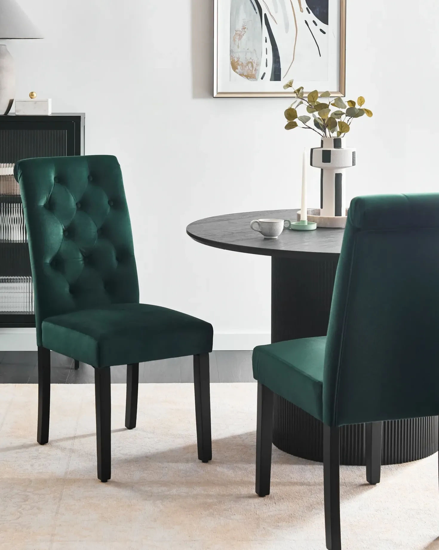 Set di 2 sedie da pranzo VELVA Velluto Verde scuro