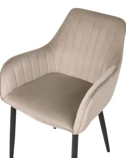 Set di 2 sedie da pranzo WELLSTON Velluto Tortora