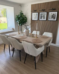 Set di 2 sedie da pranzo WELLSTON Velluto Bianco sporco
