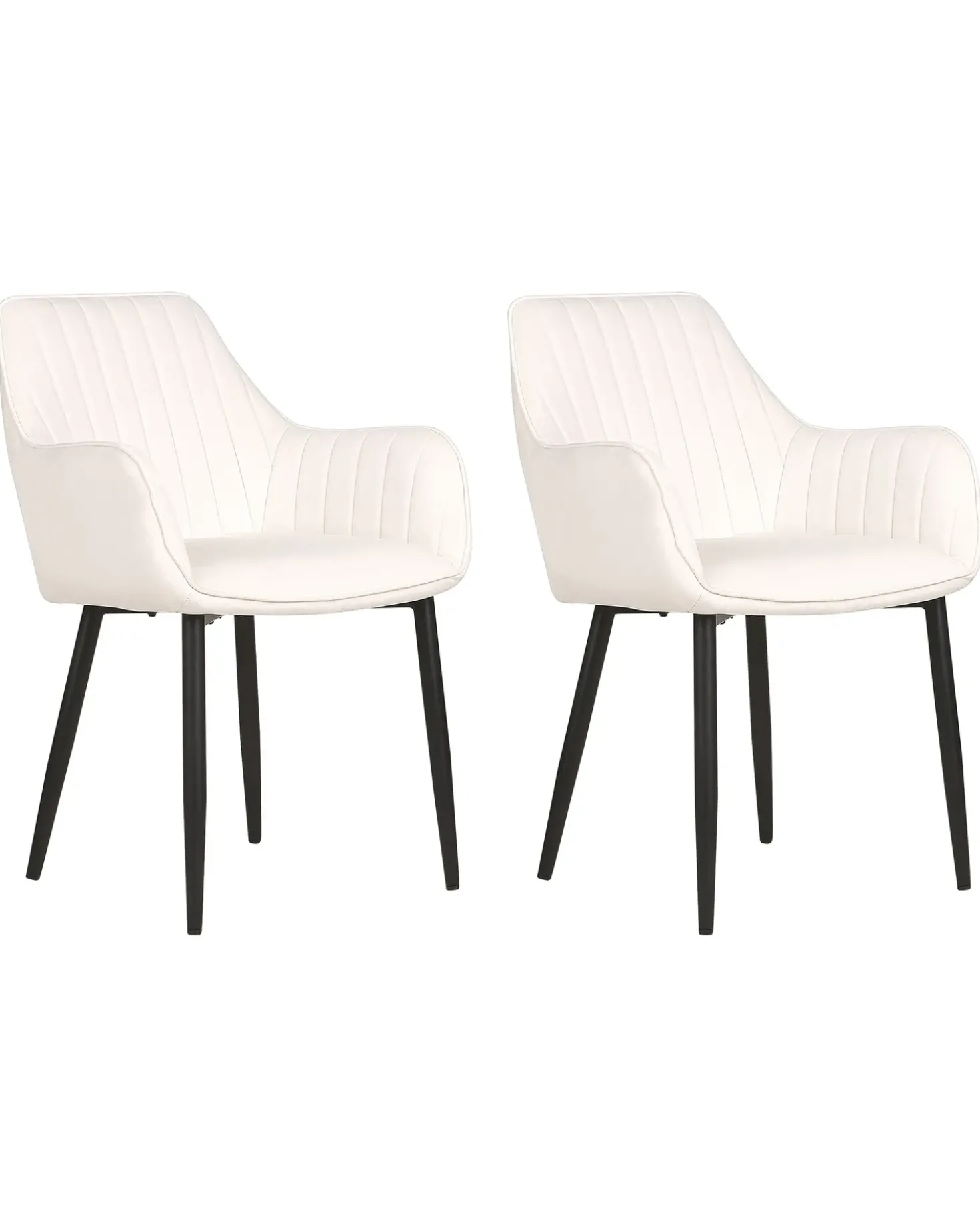 Set di 2 sedie da pranzo WELLSTON Velluto Bianco sporco