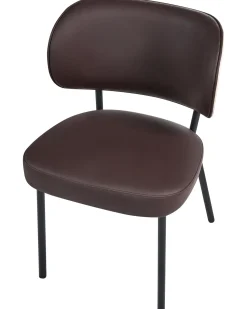 Set di 2 sedie da pranzo WONDER Pelle sintetica Marrone scuro