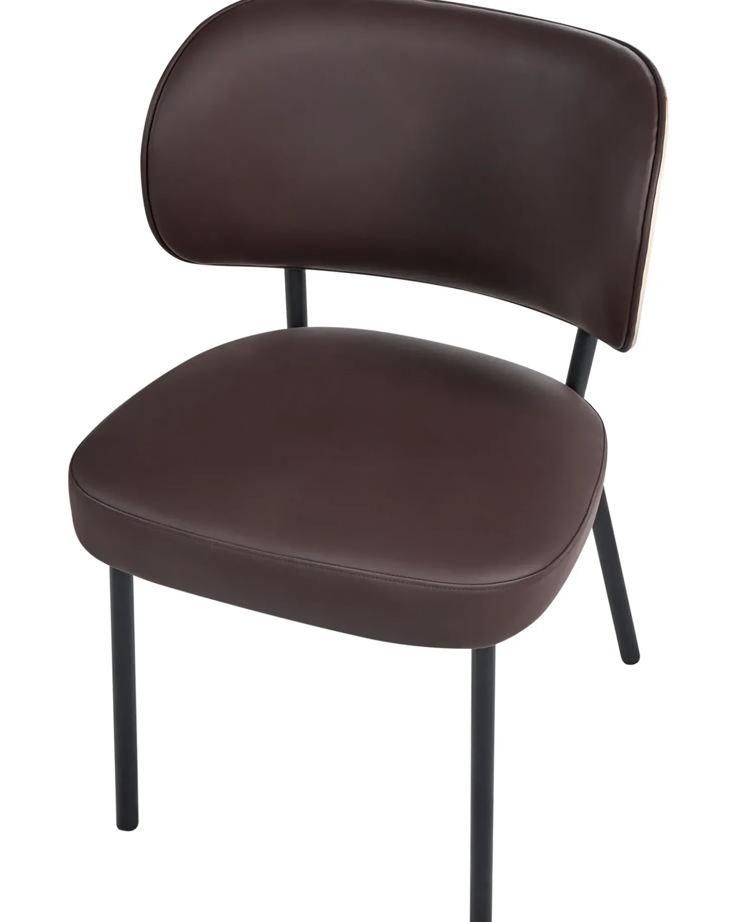 Set di 2 sedie da pranzo WONDER Pelle sintetica Marrone scuro