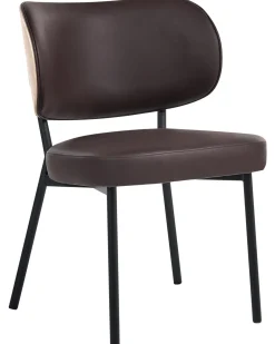 Set di 2 sedie da pranzo WONDER Pelle sintetica Marrone scuro