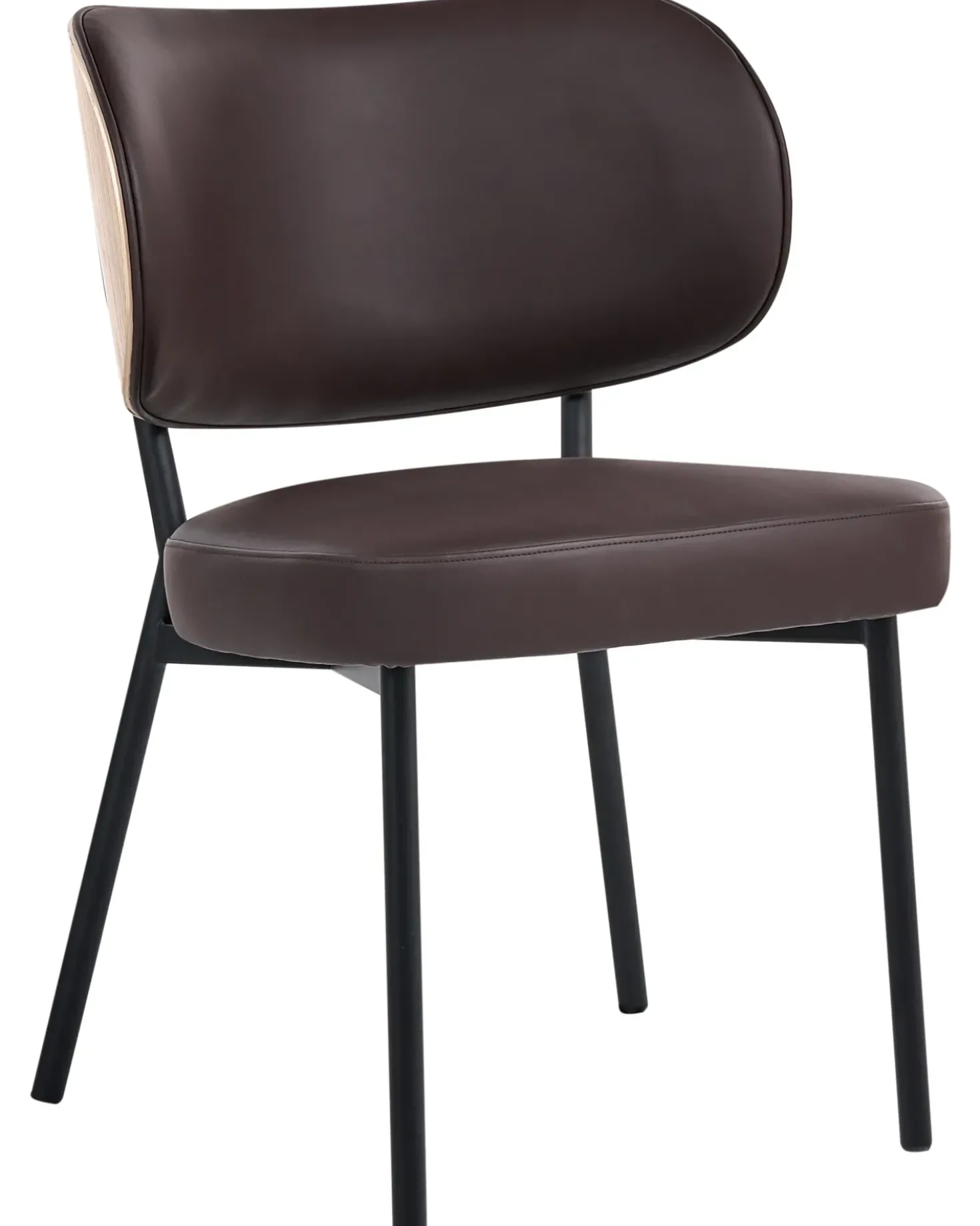Set di 2 sedie da pranzo WONDER Pelle sintetica Marrone scuro