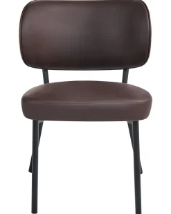 Set di 2 sedie da pranzo WONDER Pelle sintetica Marrone scuro