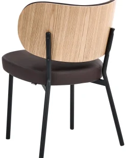 Set di 2 sedie da pranzo WONDER Pelle sintetica Marrone scuro