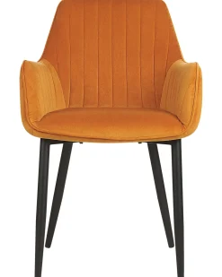 Set di 2 sedie da pranzo WELLSTON Velluto Arancione