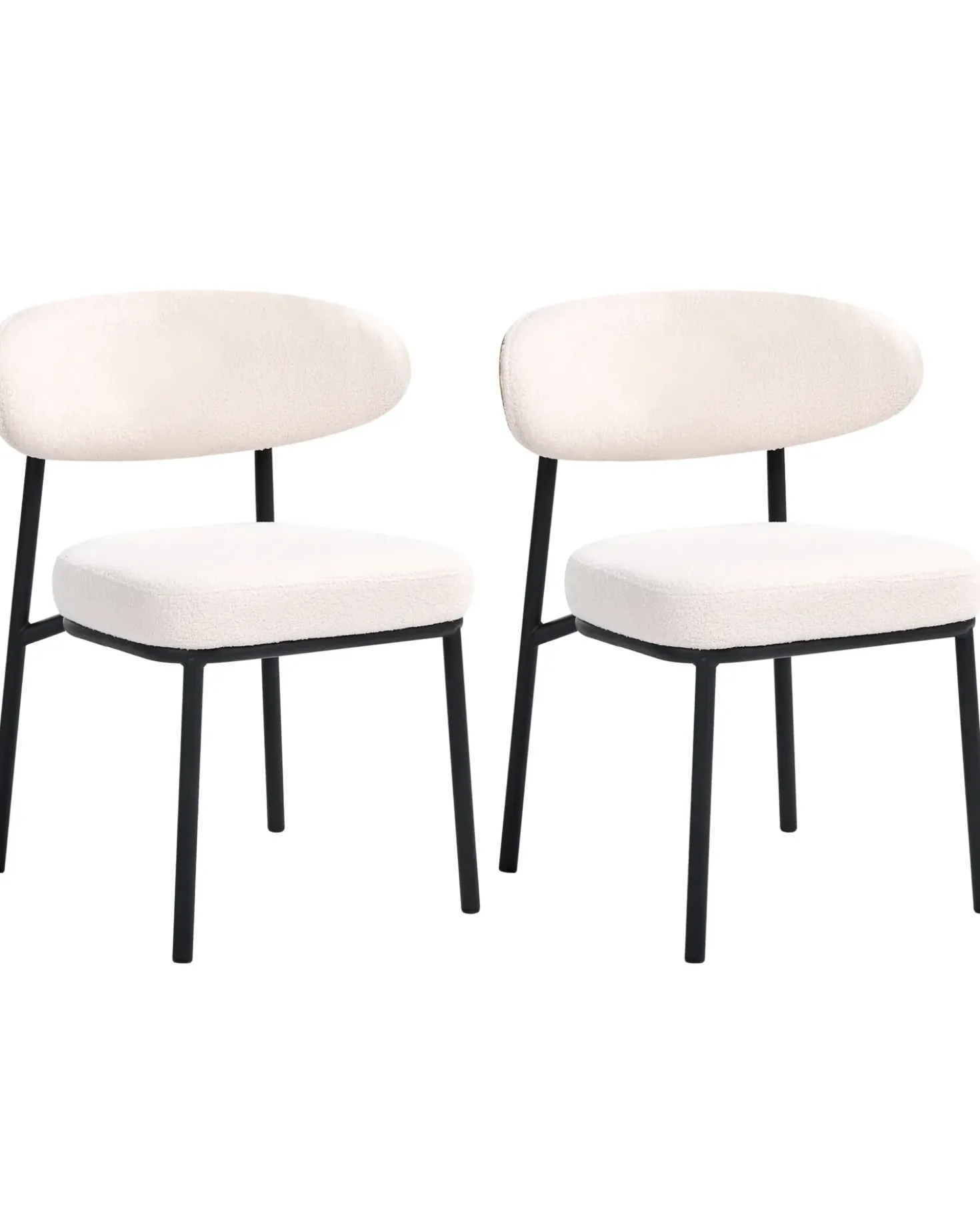Set di 2 sedie da pranzo WINTON Bouclé Bianco sporco