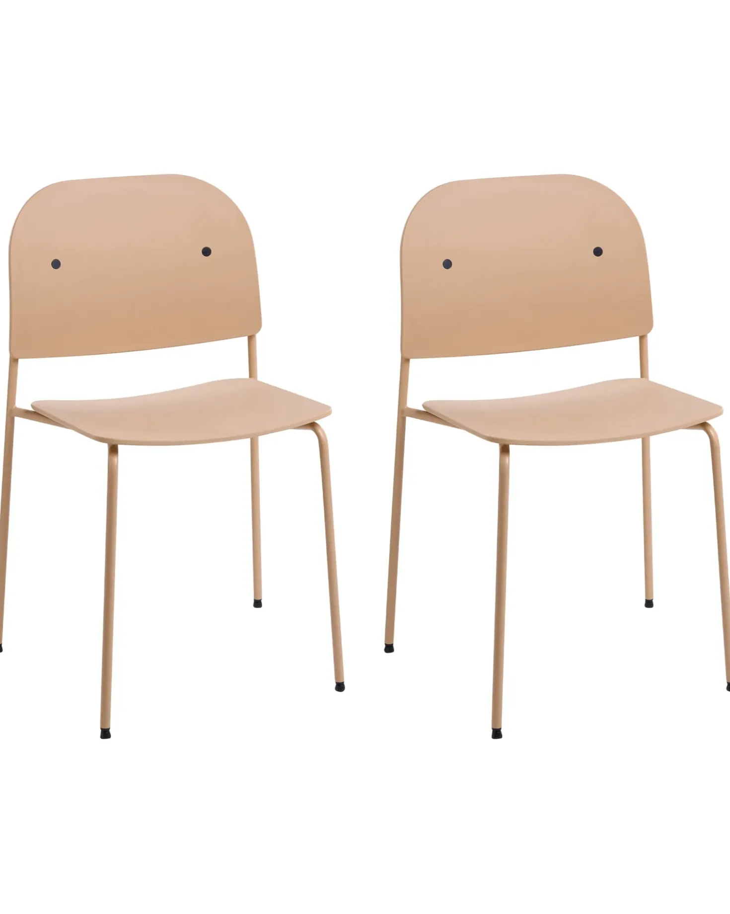 Set di 2 sedie da pranzo WINDUST Metallo Beige
