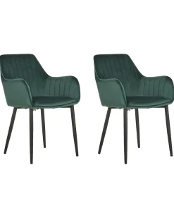 Set di 2 sedie da pranzo WELLSTON Velluto Verde scuro