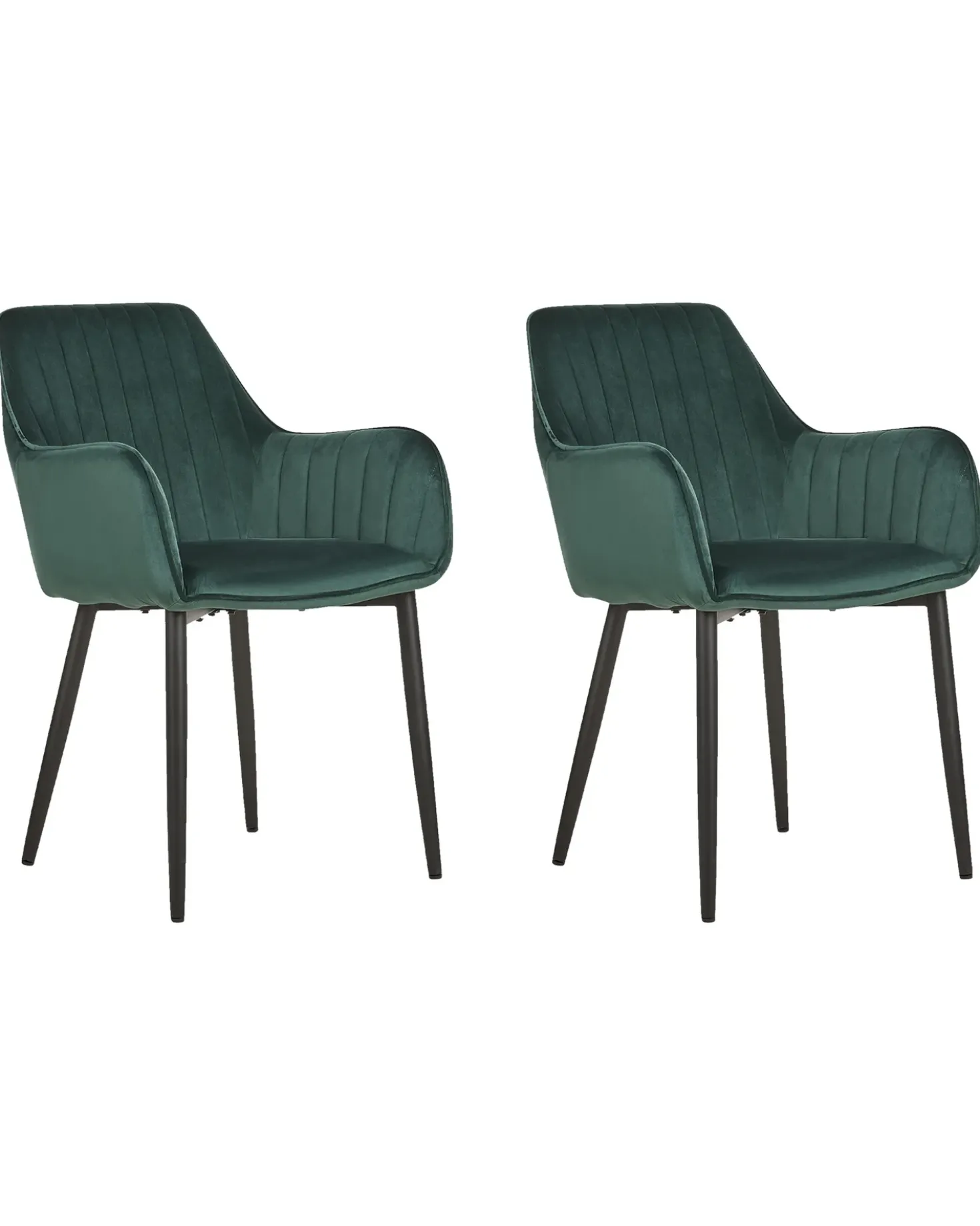 Set di 2 sedie da pranzo WELLSTON Velluto Verde scuro