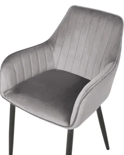 Set di 2 sedie da pranzo WELLSTON Velluto Grigio scuro