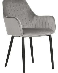 Set di 2 sedie da pranzo WELLSTON Velluto Grigio scuro