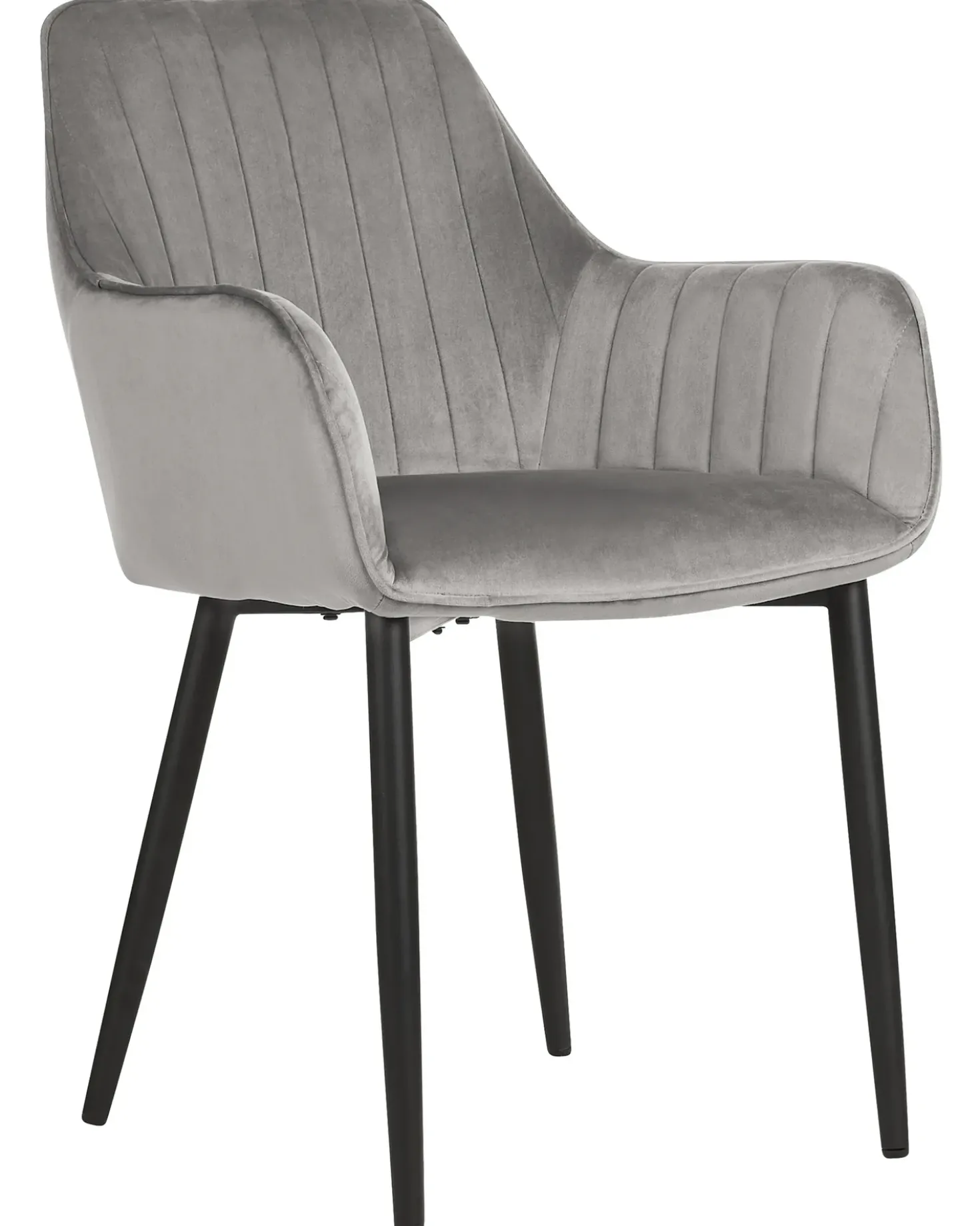 Set di 2 sedie da pranzo WELLSTON Velluto Grigio scuro