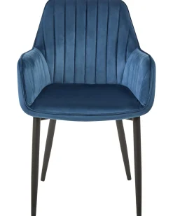 Set di 2 sedie da pranzo WELLSTON Velluto Blu scuro