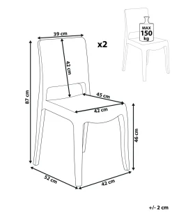Set di 2 sedie da pranzo WESTBRIDGE Trasparente
