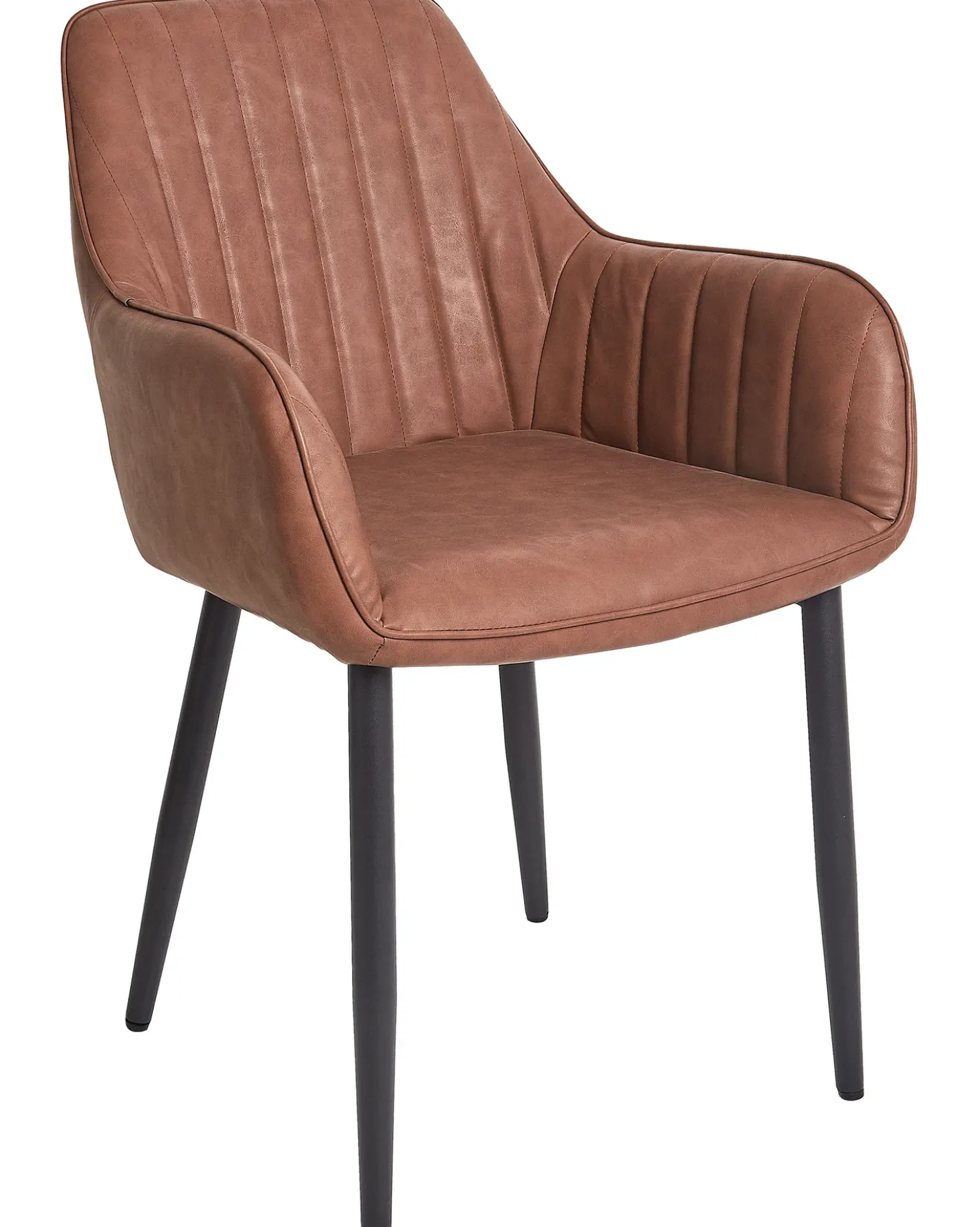 Set di 2 sedie da pranzo WELLSTON Pelle sintetica Marrone