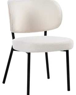Set di 2 sedie da pranzo WONDER Bouclé Bianco sporco