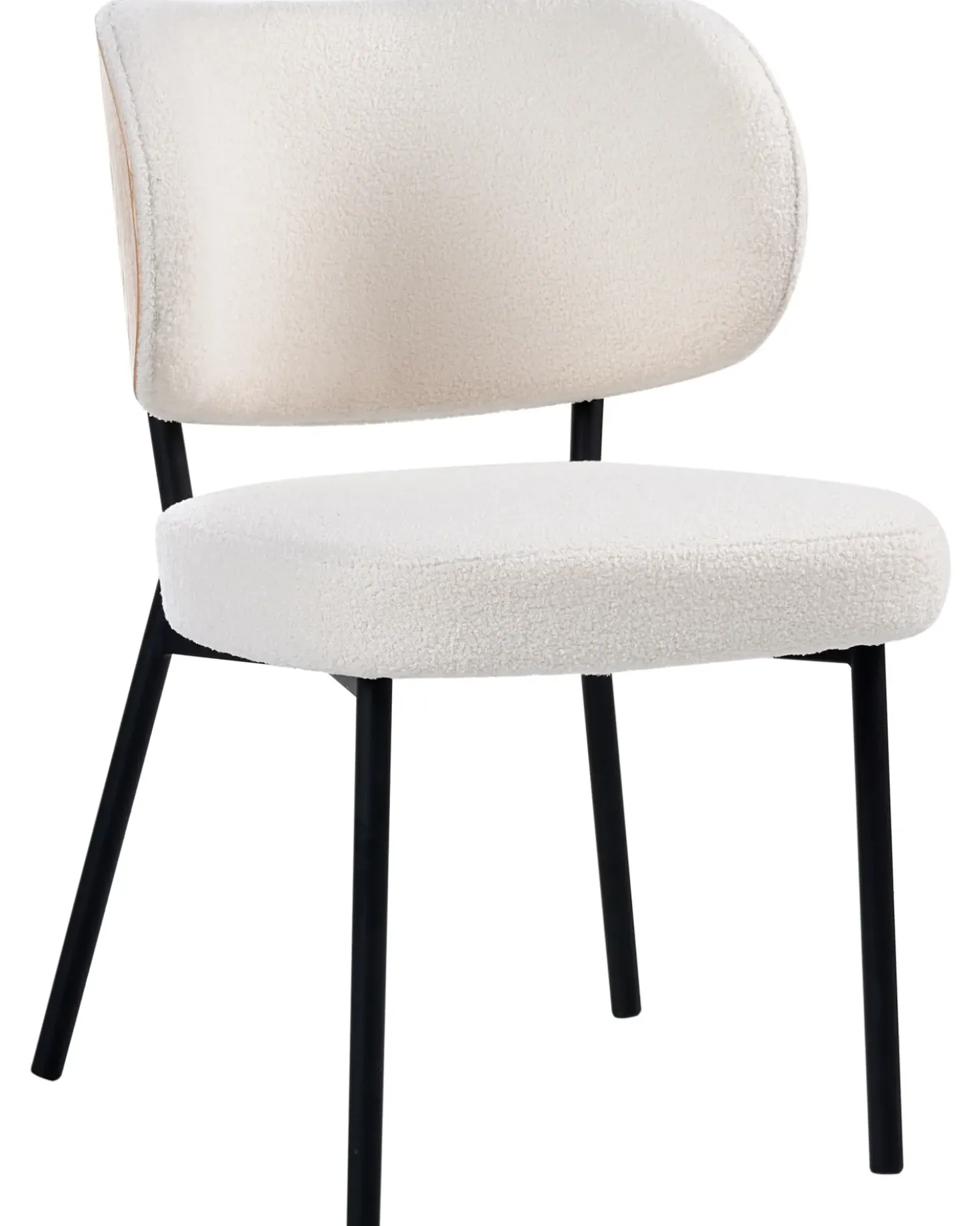 Set di 2 sedie da pranzo WONDER Bouclé Bianco sporco
