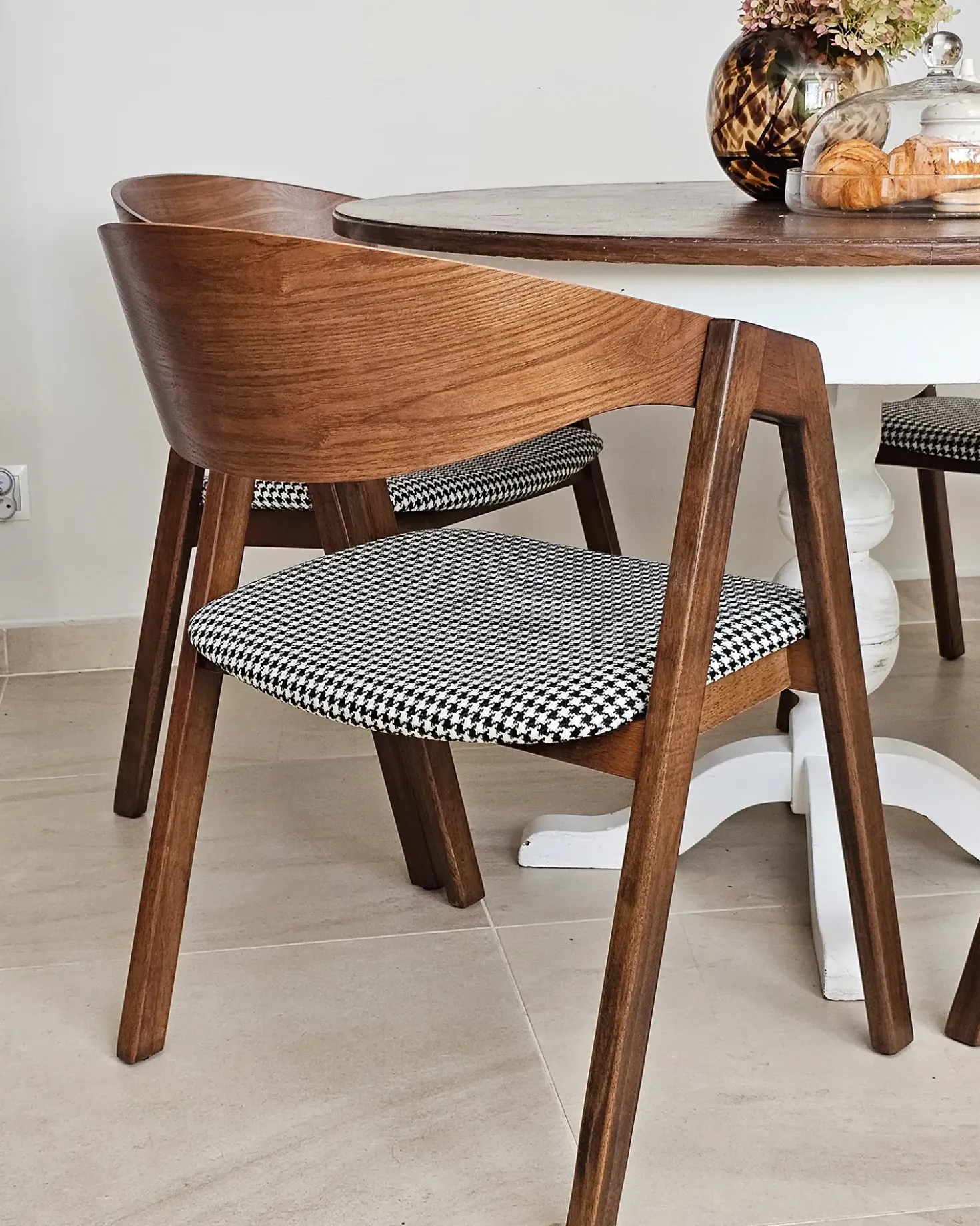 Set di 2 sedie da pranzo YUBA Legno Nero/Bianco