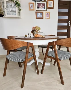 Set di 2 sedie da pranzo YUBA Legno Nero/Bianco
