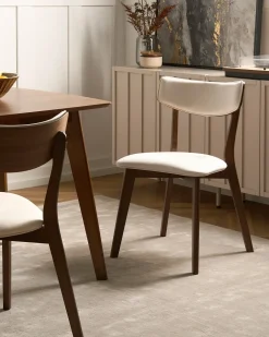 Set di 2 sedie da pranzo YUMA Legno Bianco sporco/Marrone