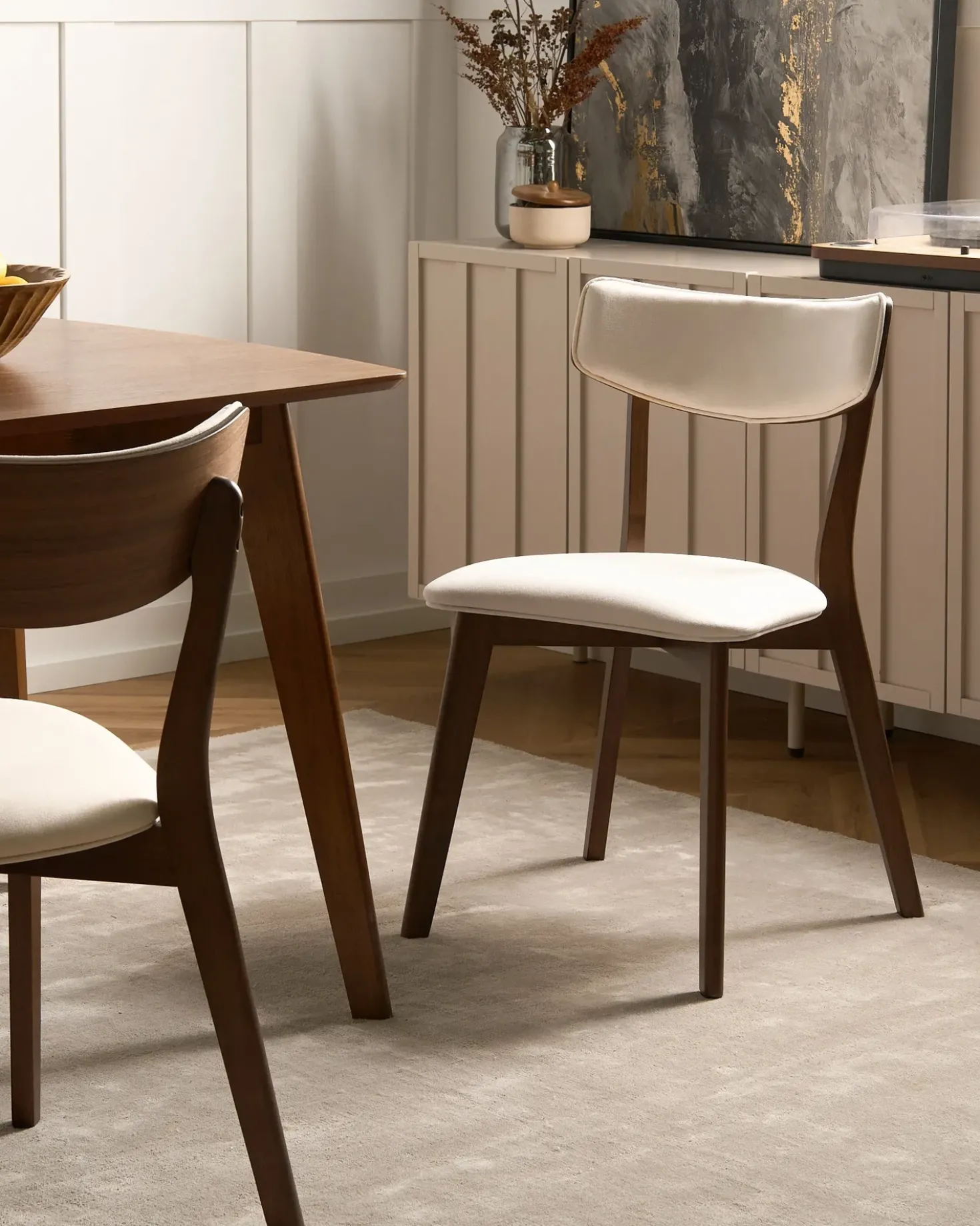 Set di 2 sedie da pranzo YUMA Legno Bianco sporco/Marrone