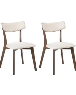 Set di 2 sedie da pranzo YUMA Legno Bianco sporco/Marrone