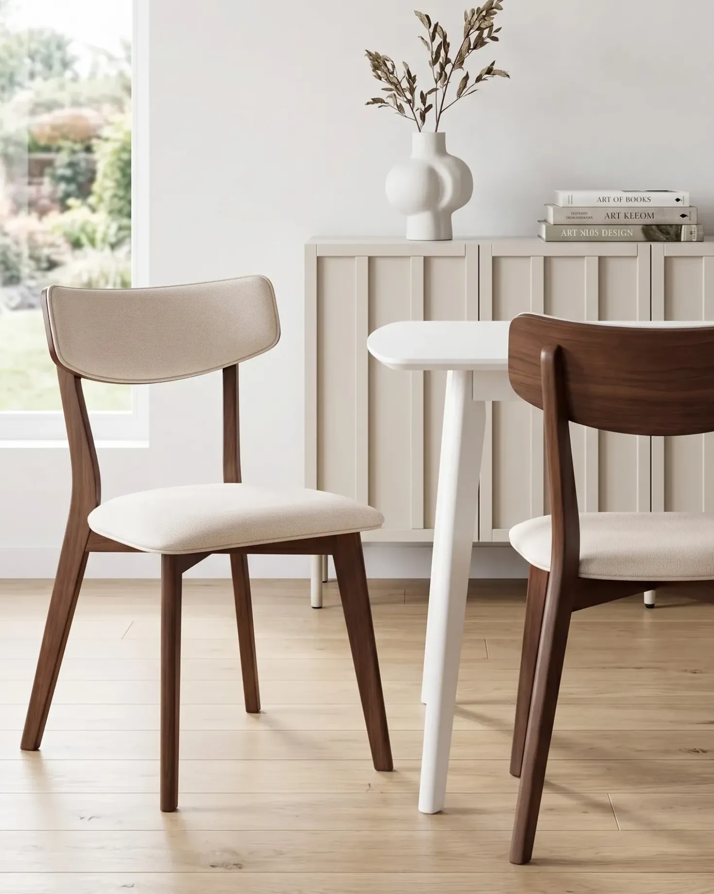 Set di 2 sedie da pranzo YUMA Legno Bianco sporco/Marrone