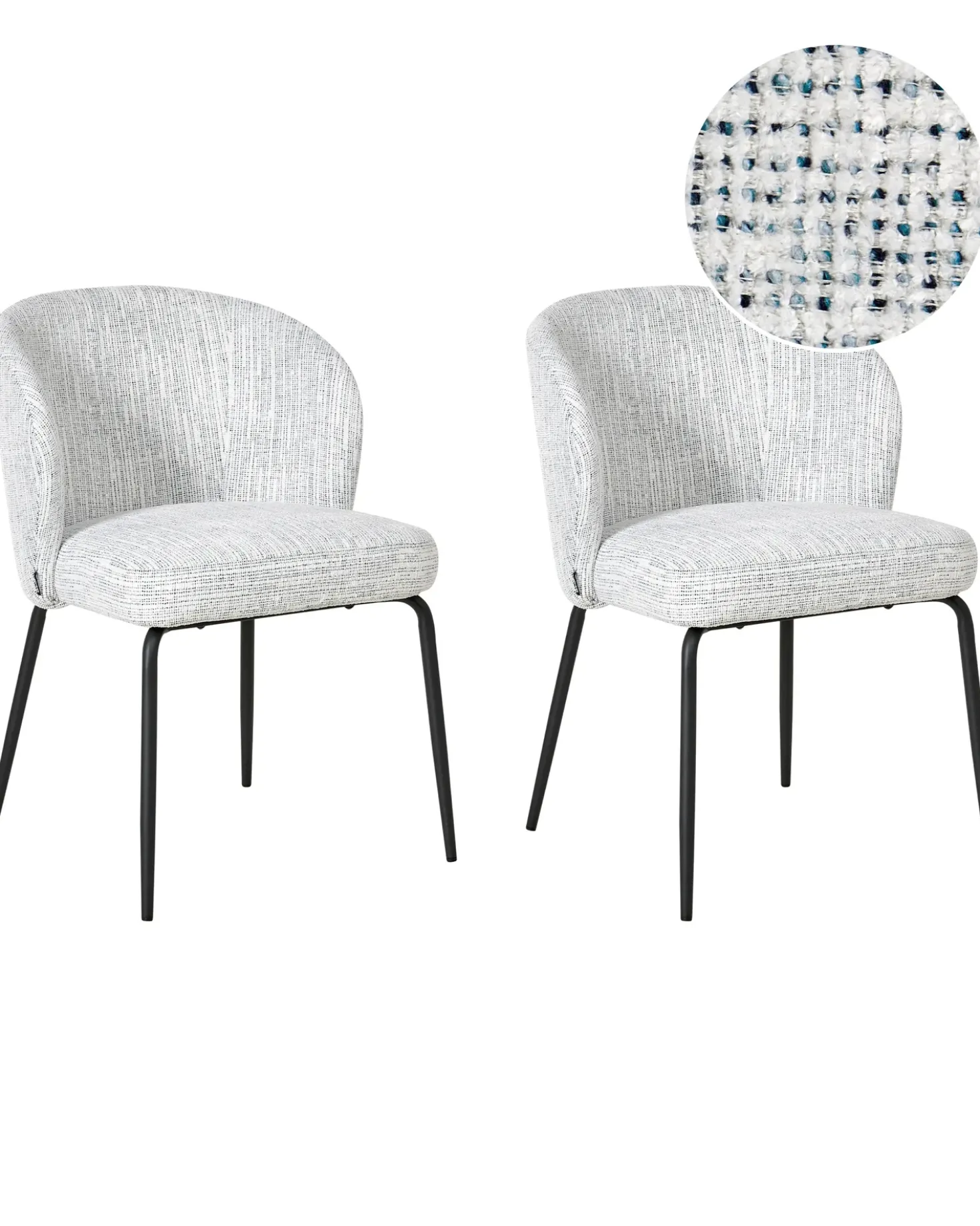 Set di 2 sedie da pranzo ZANA Tessuto Bianco/Blu