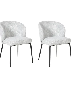 Set di 2 sedie da pranzo ZANA Tessuto Bianco/Blu