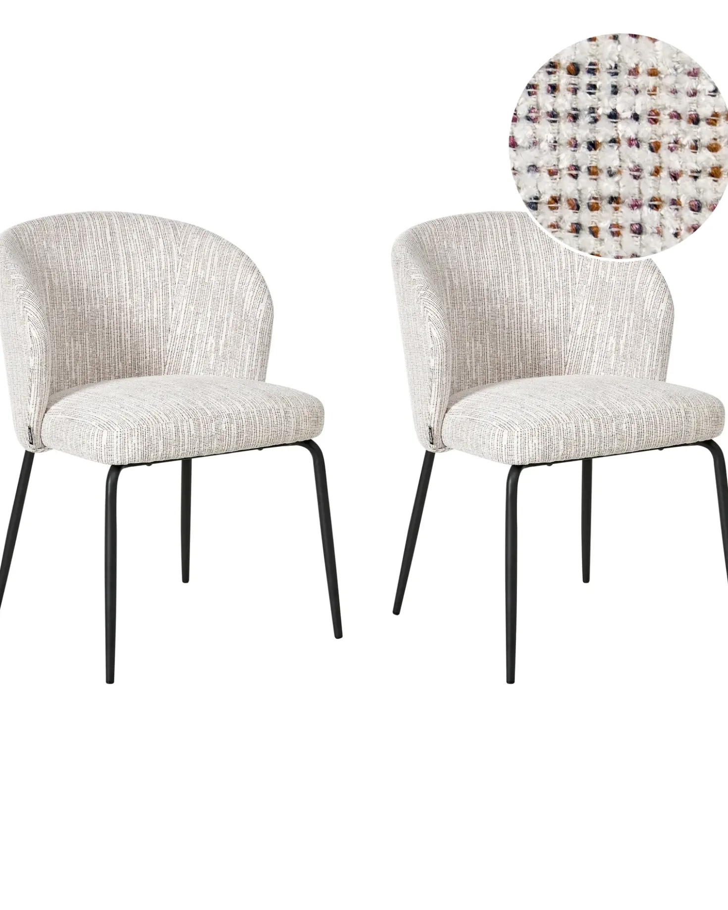Set di 2 sedie da pranzo ZANA Tessuto Multicolore