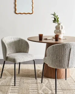 Set di 2 sedie da pranzo ZANA Tessuto Bianco