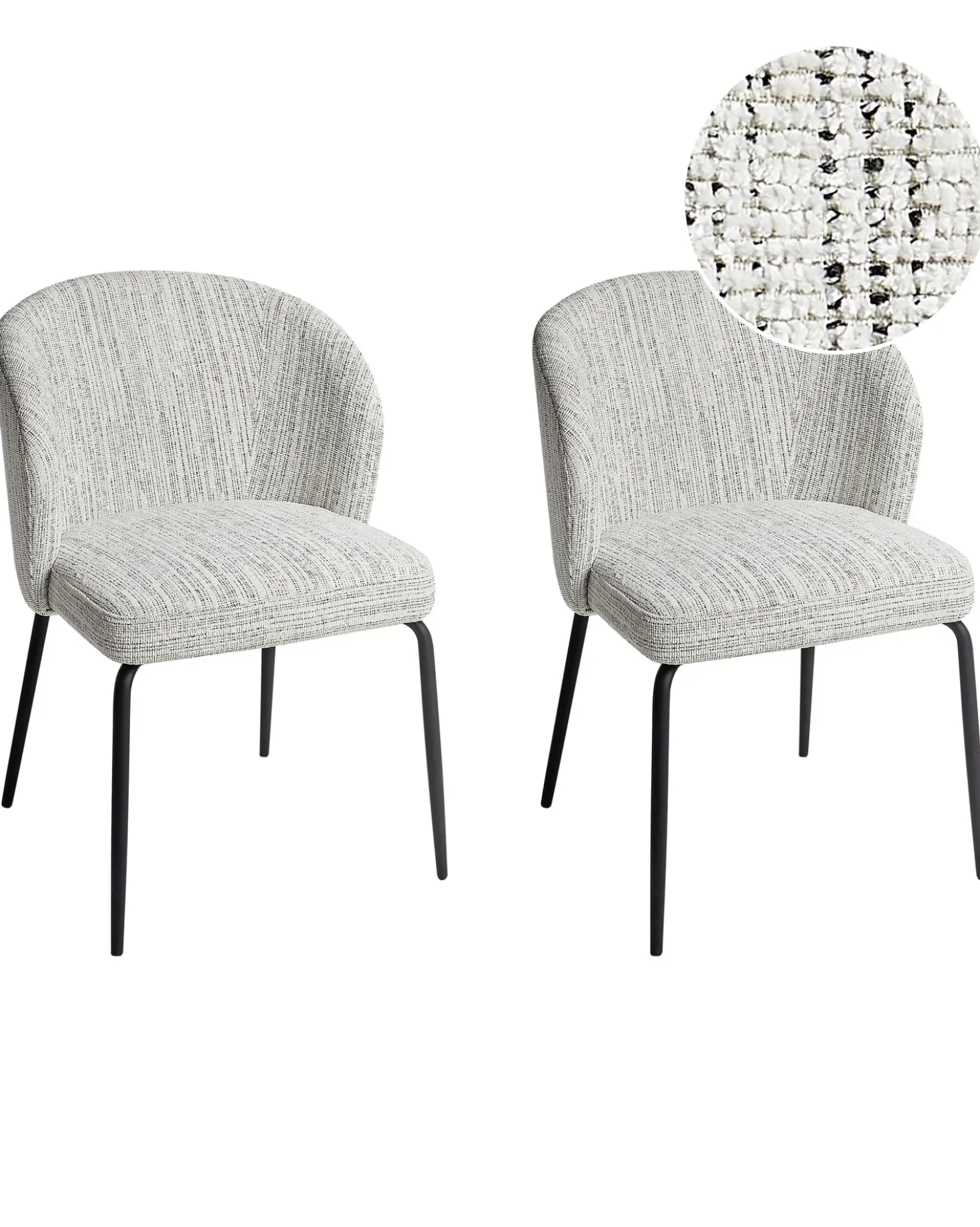 Set di 2 sedie da pranzo ZANA Tessuto Bianco