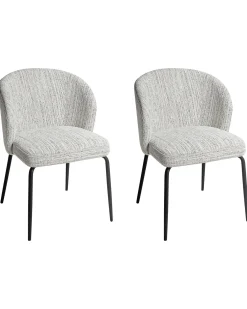 Set di 2 sedie da pranzo ZANA Tessuto Bianco