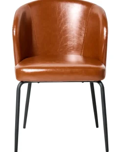 Set di 2 sedie da pranzo ZANA Pelle sintetica Marrone dorato