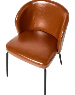 Set di 2 sedie da pranzo ZANA Pelle sintetica Marrone dorato