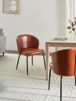 Set di 2 sedie da pranzo ZANA Pelle sintetica Marrone dorato