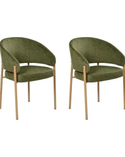 Set di 2 sedie da pranzo ZANE Tessuto Verde